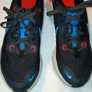 Used Nike Boys youth Renew Running shoes Size 5US in Black/Crimson